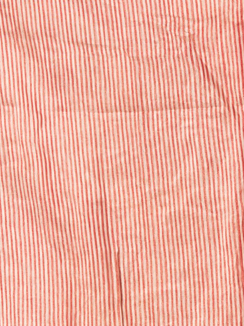 Red & Silver Tissue Linen Multi Colour Pallu Handwoven Saree