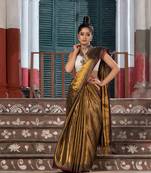 Gold Tissue Pallu Stripe Handwoven Saree