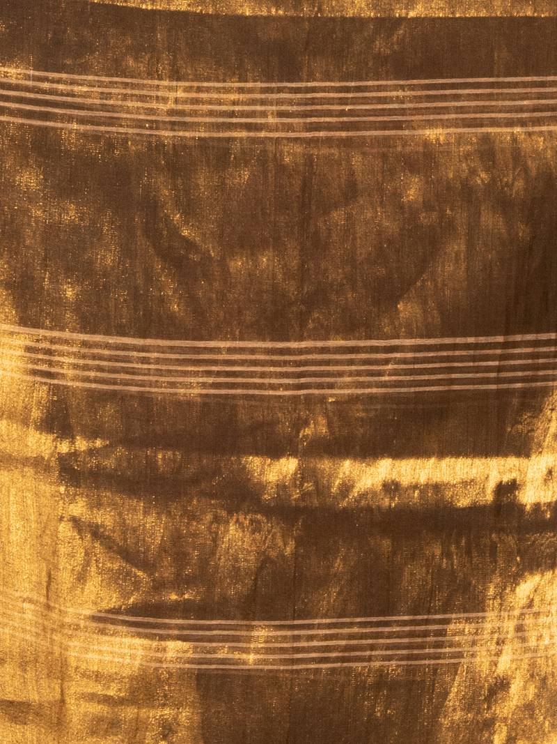 Gold Tissue Pallu Stripe Handwoven Saree