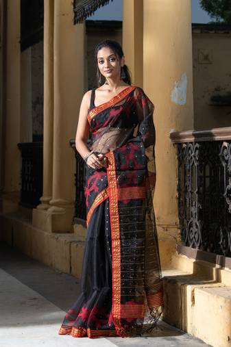 Black Silk Sequence Traditional Handloom Saree