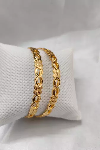 Gold Plated Machine Cut Bangles