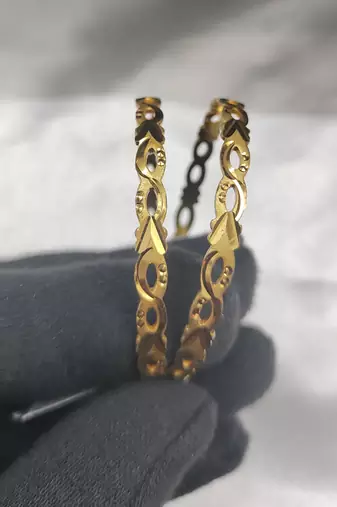 Gold Plated Machine Cut Bangles