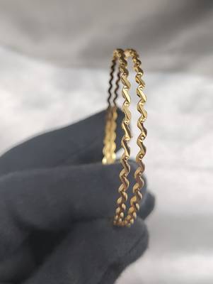 Zig Zag Gold Plated Bangle 2