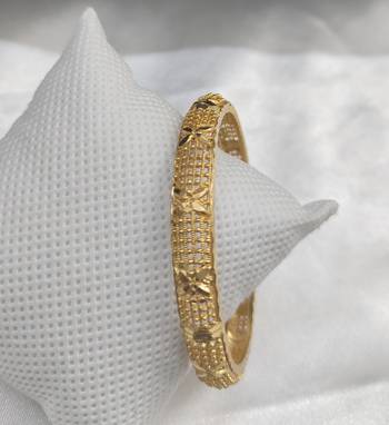 Gold Plated Bangle With Mesh Design 2