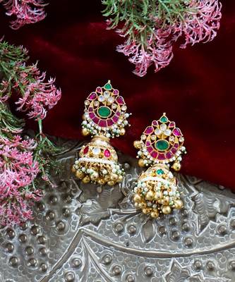 Pachi pink jhumka 1