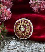 Pink kundan ring