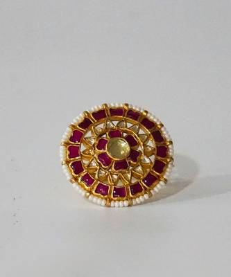 Pink kundan ring 2