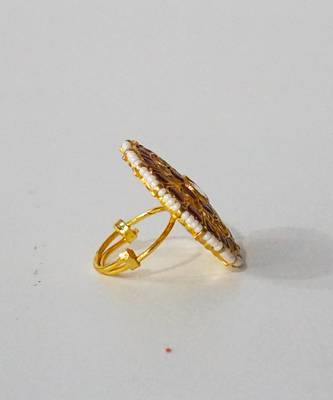 Pink kundan ring 3