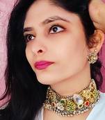 Oxidixed kundan necklace set