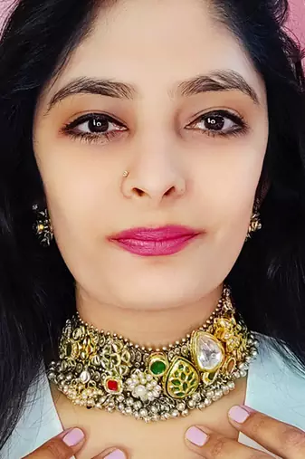 Oxidixed kundan necklace set