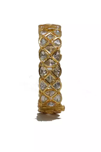 White kundan kada set