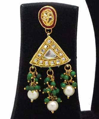 Red green kundan necklace set 3