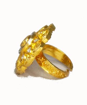 Round white kundan ring 2