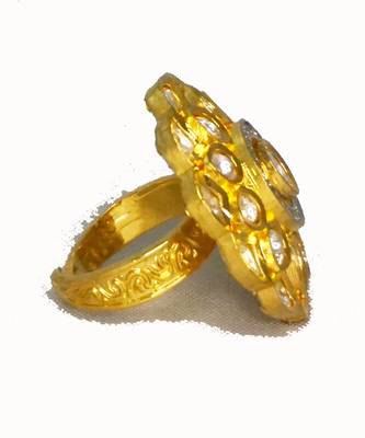 Round white kundan ring 3