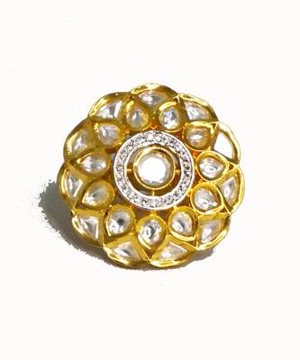 Round white kundan ring 4