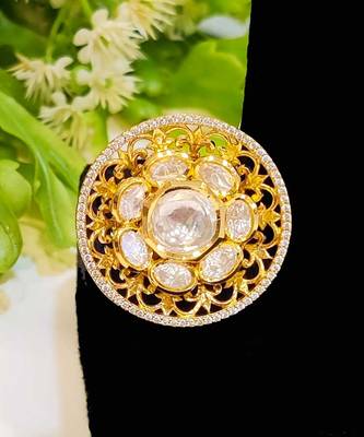 Kundan white ring 4