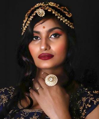 Peach kundan ring 1