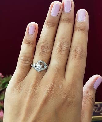 White curve silver ring 1