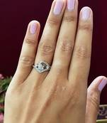 White curve silver ring