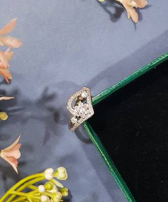 White curve silver ring 2