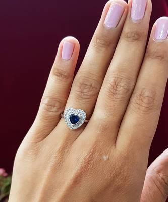 Blue stone silver ring 1