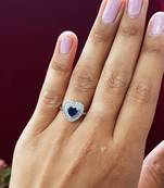 Blue stone silver ring