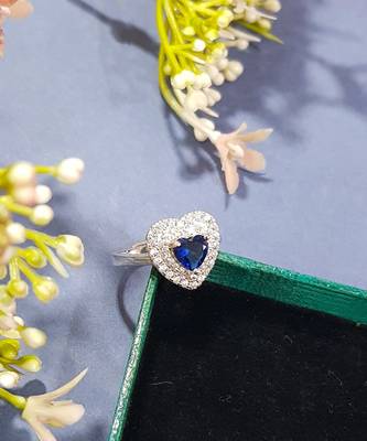 Blue stone silver ring 2