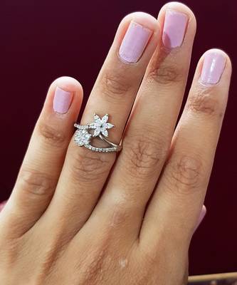 Floral silver ring 1