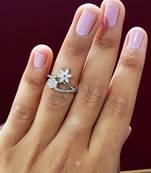 Floral silver ring