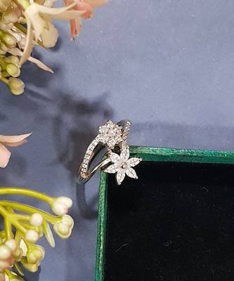 Floral silver ring 2
