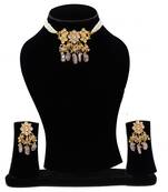 Pink kundan necklace set