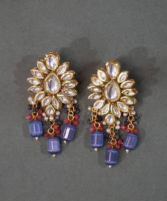 Kundan pear bridal necklace set 2