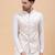 Men Off White & Gold Woven Design Jacquard Neharu jacket