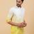 Men White And Yellow Ombre Dyed Pure Cotton short Kurta
