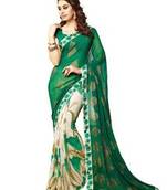 Beautiful Bhavi Green Printed Georgette Saree