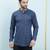 Men Blue  Printed Cotton Short Kurta