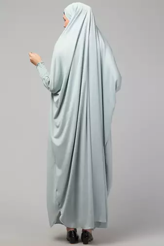 Nazneen Smoking Sleeve Tie at Back Ready To Wear Instant Full Size knits JiIbab/Naqab Hijab for namaaz hajj and umrah