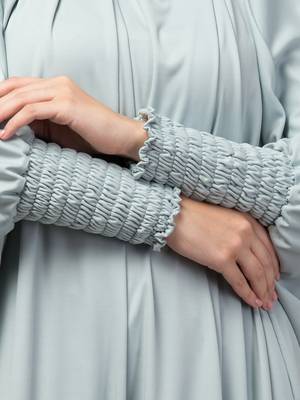 Nazneen Smoking Sleeve Tie at Back Ready To Wear Instant Full Size knits JiIbab/Naqab Hijab for namaaz hajj and umrah 5