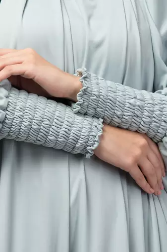 Nazneen Smoking Sleeve Tie at Back Ready To Wear Instant Full Size knits JiIbab/Naqab Hijab for namaaz hajj and umrah