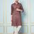 Men Coffee & Gold Woven Design Thread Work Kurta With Pajama With Pajama