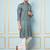 Men Green & Gold Woven Design Thread Work Kurta With Pajama