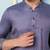 Men Navy Blue & Gold Woven Design Thread Work Kurta With Pajama