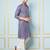 Men Navy Blue & Gold Woven Design Thread Work Kurta With Pajama