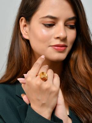 Gold plated disc ghungroo ring 2
