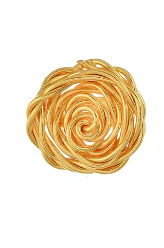 Gold plated meshwire rose ring