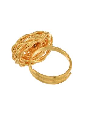 Gold plated meshwire rose ring 4
