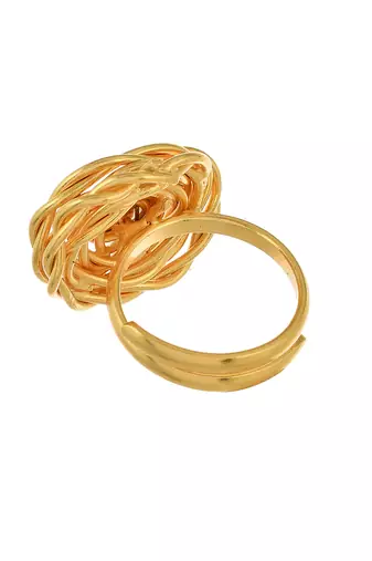 Gold plated meshwire rose ring