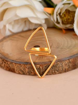 Gold plated celtic double triangle ring 1