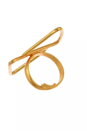 Gold plated celtic double triangle ring