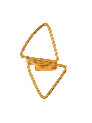Gold plated celtic double triangle ring 4